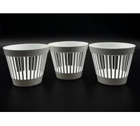 Kimmel Vaso da fiori con fessura, 15 cm, colore bianco, 3 pezzi, in set di vasi per orchidee, vaso decorativo