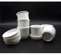 Kimmel Vaso da fiori da 6 cm, con sottovasi, set da 6 pezzi, bianco