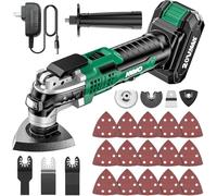 KIMO Set di utensili oscillanti senza fili da 20 V con accessori da 26 pezzi, max 21000 OPM, 6 velocità variabili e angolo oscillante a 3°, multitool oscillante a batteria per il taglio