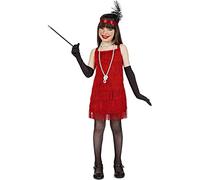 Kimokawaii Costume da Charleston rosso con frange per bambini