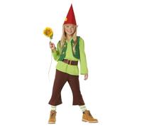 Kimokawaii Costume da nano verde per bambini (5-6 anni)