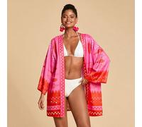 Kimono ampio da donna con stampa floreale e a pesci, adatto per spiaggia e vacanza, spiaggia, spiaggia per donna, set da spiaggia, uscita, vacanza, vacanza per donna, estate, estate per donna, San Val