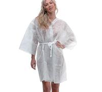 KIMONO BIANCO TNT MONOUSO PER ESTETICA CONFEZIONE DA 5 PEZZI