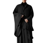 Kimono Cardigan da uomo gotico vittoriano a maniche lunghe, per il tempo libero, stile medievale, vintage, rockabilly, vestibilità larga, per feste, per Halloween, cosplay, O nero., L