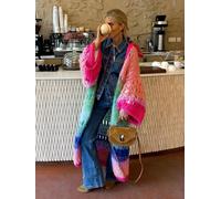 Kimono Cardigan In Maglia A Maniche A Campana Colorato Boho Di Lusso Per Donne