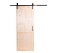 Kimono Casa - Porta Abete Grezzo Scorrevole Esterno Muro - 210 x 70 - Reversibile - Kit Carrello e Maniglia Incluso