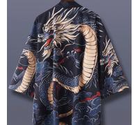 Kimono comodo e bohémien, coprispalle con stampa floreale casual da spiaggia,abbigliamento di strada per le vacanze, leggero e traspirante, sottile per l'estate L,M,XLAnimale,Fumetto,LettereTessuto in