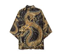 Kimono da donna con maniche a 3/4, stampa a scialle giapponese, cardigan top copricostume da bagno, 6, taglia unica