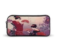 Kimono Dancing Geisha Beauty Pencil Case Cute Pen Pouch Cosmetic Bag Pecil Box Organizer per Viaggi Ufficio