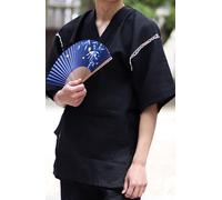 Kimono estivo giapponese JINBEI da uomo Topps Half Pants #7 nero dal GIAPPONE