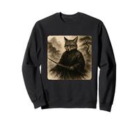 Kimono Fox Samurai Warrior Katana Zen Sumi-E Vintage Felpa