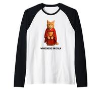 Kimono Gatto Cultura Giapponese Kawaii Grafica Estetica Maglia con Maniche Raglan
