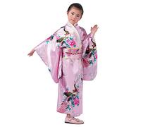 Kimono Giapponese,Bambini Abiti Outfit Ragazze Costume Danza Folk Performance HanfuAbito per Bambini,Tutu Ballerina Bambina Vestiti Carnevale Abito Elegante Bambina (Pink, 7-8 Years)