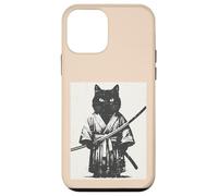 Kimono giapponese con gatto nero, Katana, Samurai, arte, uomo, donna, bambino Custodia per iPhone 12 mini