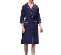 Kimono Giapponese da Uomo in Cotone a Doppia Garza Vestaglia Plus Size Abbigliamento Zen Abbigliamento taoista M-L