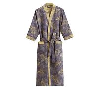 Kimono Giapponese da Uomo in Cotone a Doppia Garza Vestaglia Plus Size Abbigliamento Zen Abbigliamento taoista M-L