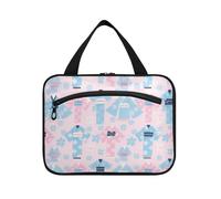 Kimono giapponese rosa blu fiore di ciliegio appeso borsa per il trucco grande da viaggio con gancio, borsa da viaggio essenziale per viaggi essenziali per le donne zaino zaino per Hombre L