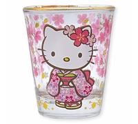 Kimono giapponese Sanrio Hello Kitty Mini Shot Glass fiore di ciliegio H2,4 p...