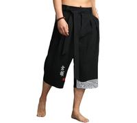 Kimono giapponese Tradizionali Uomini Abbigliamento Asiatico Pantaloni Da Bagno Casual Allentato Maschio Stile Giappone Ritagliati Nero 4XL Peso 90-95KG