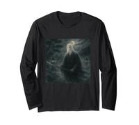 Kimono Katana Ghost Samurai Warrior Zen Sumi-E Vintage Maglia a Manica