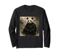 Kimono Katana Panda Samurai Warrior Zen Sumi-E Vintage Maglia a Manica