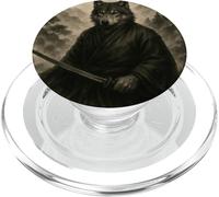 Kimono Katana Wolf Samurai Warrior Zen Sumi-E Vintage PopSockets PopGrip per MagSafe