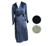 Kimono lungo donna seta 100% elegante tinta unita camicia da notte vestaglia