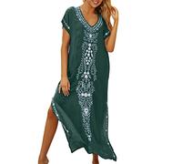 Kimono - Maglietta da spiaggia da donna, estiva, da spiaggia, in chiffon a raggi da donna, cardigan lungo