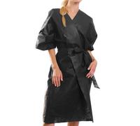 Kimono monouso nero in TNT per parrucchieri e centri estetici, mantella professionale per taglio e colore capelli, tessuto leggero e resistente, taglia universale, confezione da 10 pezzi - SPM Italia