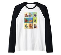 Kimono Vintage Giapponese Ukiyo-e Golden Retriever Maglia con Maniche Raglan
