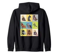 Kimono Vintage Giapponese Ukiyo-e Labrador Retriever Felpa con Cappuccio