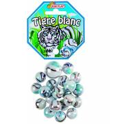 KimPlay 500827, Confezione da 21 biglie (1 grande), fantasia tigre bianca