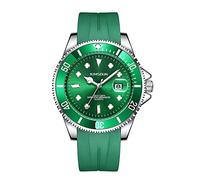 KIMSDUN Orologi sportivi alla moda, impermeabile, analogico al quarzo data calendario orologio da polso, orologio casual, cinturino in silicone per gli uomini unisex, Argento-Verde-Verde, Orologio casual,
