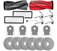 KimSin accessori di ricambio per Roborock Qrevo S5V, Qrevo Curv, Qrevo Curve, QRevo Curv S5X,QRevo Edge S5A, 2 Spazzola Principale + 6 Panni + 4 Sacchetti + 4 spazzole Laterali + 2 Filtro