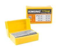 KIMSING ST18 Chiodi a T per calcestruzzo, calibro 14, lunghezza 18 mm, 800 pezzi/scatola, zincati Chiodi per calcestruzzo per chiodatrici a T