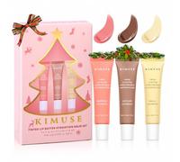 KIMUSE 3 Pack Tinted Lip Butter Hydration Balm, Trattamento Labbra Idratante con Acido Ialuronico e Vitamina E, Balsamo Labbra Idratante per Lucentezza e Idratazione