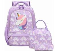 Kimwadalh Zaino Bambina Unicorno Zaini Scuola Elementare Ragazza 3 in 1 Set da Zainetto Scuola Ragazza Borse Scuola Bambina