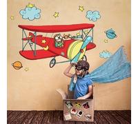 kina - Adesivo Murale Bambini Decorazione Parete Cameretta R00309 - Eco-Tessuto, Ecologico Anallergico, Riposizionabile, Effetto Carezza, Asilo Nido - Grafica Piccolo Principe e Misura 80x40 cm