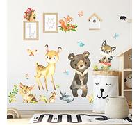 Kina - Ecotessuto adesivo | Riposizionabile | Ecologico anallergico | Bosco | Effetto carezza | Adesivi murali bambino | R00661 | Decorazione murale cameretta | Asilo nido | 120x40 cm