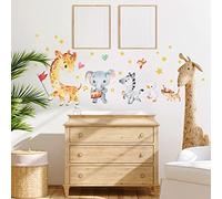 Kina - EcoTessuto Adesivo | Riposizionabile | Ecologico Anallergico | Giungla | Effetto Carezza | Adesivi Murali Bambino | R00596 | Decorazione Murale Cameretta | Asilo Nido | 100x30 cm