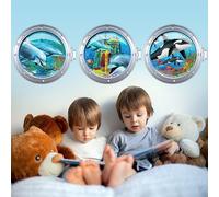 Kina - Ecotessuto adesivo | Riposizionabile | Ecologico anallergico | Mare | Effetto carezza | Adesivi murali bambino | R00285 | Decorazione murale cameretta | Asilo nido | 100x30 cm