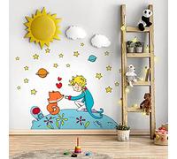 Kina - EcoTessuto Adesivo | Riposizionabile | Ecologico Anallergico | Piccolo Principe | Effetto Carezza | Adesivi Murali Bambino | R00132 | Decorazione Murale Cameretta | Asilo Nido | 100x30 cm