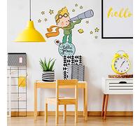 Kina - EcoTessuto Adesivo | Riposizionabile | Ecologico Anallergico | Piccolo Principe | Effetto Carezza | Adesivi Murali Bambino | R00580 | Decorazione Murale Cameretta | Asilo Nido | 100x30 cm