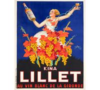 Kina Lillet Art Deco Poster Pubblicità Vintage Vino Francese -...