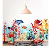 kina - SM0013 Adesivi Murali Fasce per Camerette Bambini - Grafica Pesciolini tropicali Greche Protezione e Decorazione Pareti Rivestimento Mobili Tavoli e Armadi 60x130 cm
