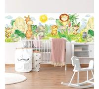 kina - SM0035 Adesivi Murali Fasce per Camerette Bambini - Grafica Little forest Greche Protezione e Decorazione Pareti Rivestimento Mobili Tavoli e Armadi 40x130 cm