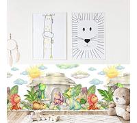 kina - SM0036 Adesivi Murali Fasce per Camerette Bambini - Grafica Piccoli dinosauriGreche Protezione e Decorazione Pareti Rivestimento Mobili Tavoli e Armadi 60x130 cm