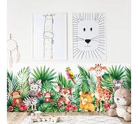 kina - SM0037 Adesivi Murali Fasce per Camerette Bambini - Grafica Animali di Jungla Greche Protezione e Decorazione Pareti Rivestimento Mobili Tavoli e Armadi 60x130 cm