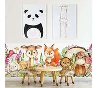 kina - SM0046 Adesivi Murali Fasce per Camerette Bambini - Grafica dolci Animali nella Foresta Greche Protezione e Decorazione Pareti Rivestimento Mobili Tavoli e Armadi 60x130 cm