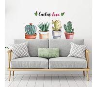 kina - UVCD0038 Adesivi Murali Stickers Piante grasse Fiori Cactus Decorazione Muro Soggiorno Cucina Camera da Letto Ingresso - 80x20 cm